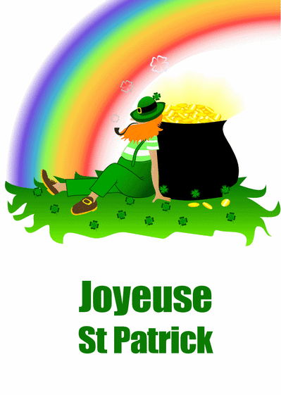 Carte Joyeuse St Patrick Avec Un Arc En Ciel : Envoyer une 